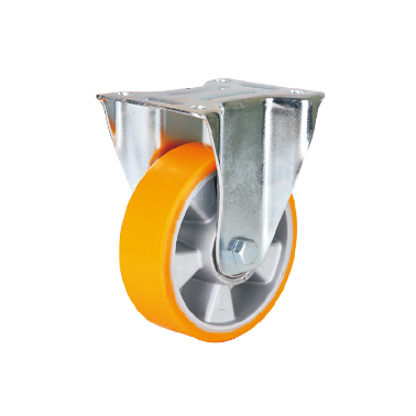 Koło transportowe aluminiowo-poliuretanowe stałe 125 mm – nośność 300 kg