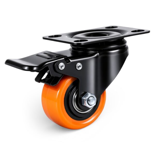Kółko transportowe skrętne 1,5” kółko przemysłowe 40 mm PU z hamulcem